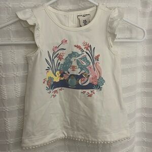 NWT-Max Studio kids size 18 months sleeveless tee with tea party, ruffle sleeves